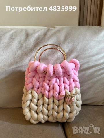 Ръчно плетена чанта - chunky yarn bag