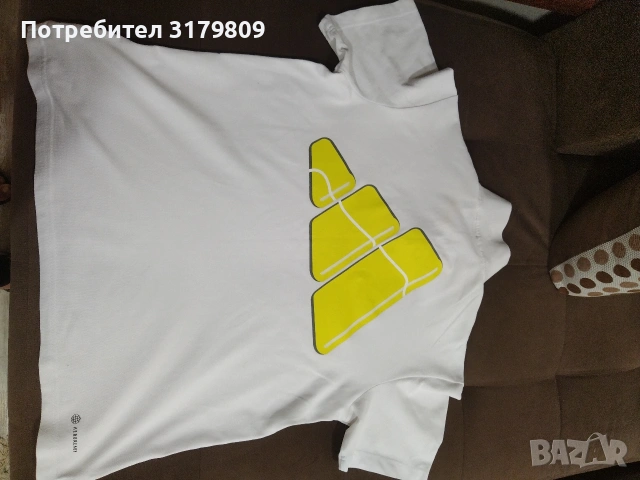 Мъжка тениска с яка Adidas. С щамповано лого на гърба. , снимка 2 - Тениски - 54396533