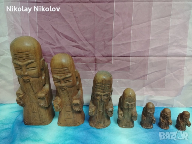 азиатски статуетки дърворезби 