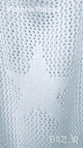 Модерна ажурна блуза органик памук, снимка 4 - Блузи с дълъг ръкав и пуловери - 54019806
