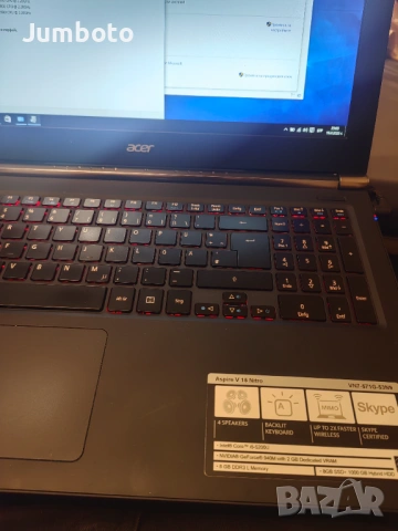 Лаптоп Acer aspire v15 Nitro I5/8Ram/940M, снимка 4 - Лаптопи за игри - 54900966