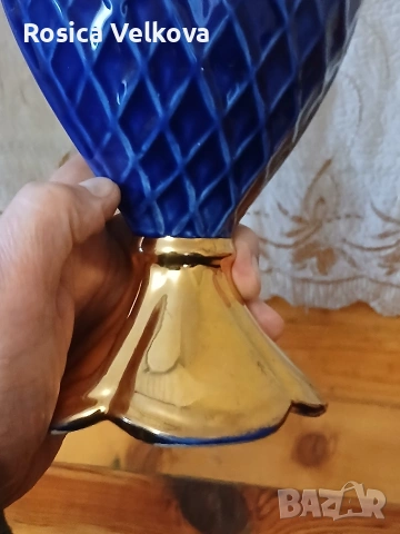 Голяма кобалтова амфора (ваза), снимка 10 - Декорация за дома - 54567871