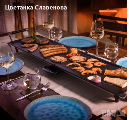 Електрическа скара BESTRON ABP604 XXL, 1800 W, Незалепващо покритие, 90.5 см x 23.7 см, Черен, снимка 7 - Скари - 48401400