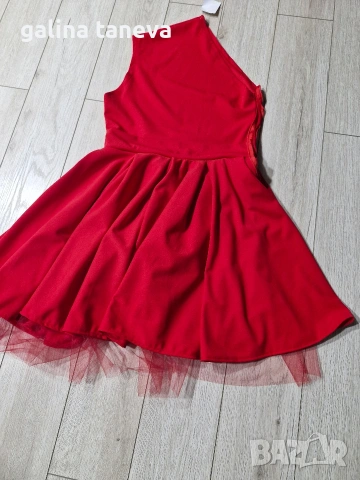 рокля за повод,червена с едно рамо,,,,,
