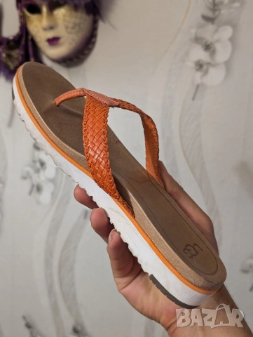 Кожени чехли / сандали UGG Australia Lorrie 1016176 Fire Opal Flip Flops номер 39 и 40, снимка 5 - Чехли - 54813397