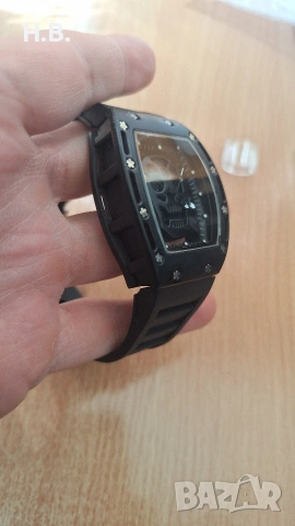 Часовник RM Skull кварц Black, снимка 4 - Мъжки - 54339687