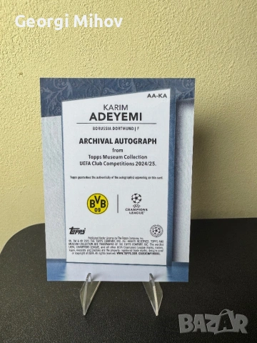Karim Adeyemi Auto /25 Topps Museum Collection Dortmund, снимка 2 - Колекции - 53994822