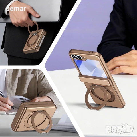 Магнитен калъф Samsung Galaxy Z Flip7 FE с протектор, въртящ се пръстен и MagSafe, снимка 8 - Калъфи, кейсове - 54890655