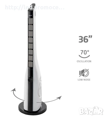 Вентилатор Diplomat - TF5115M, 50W, 3 скорости, 91.4 cm, бял/черен