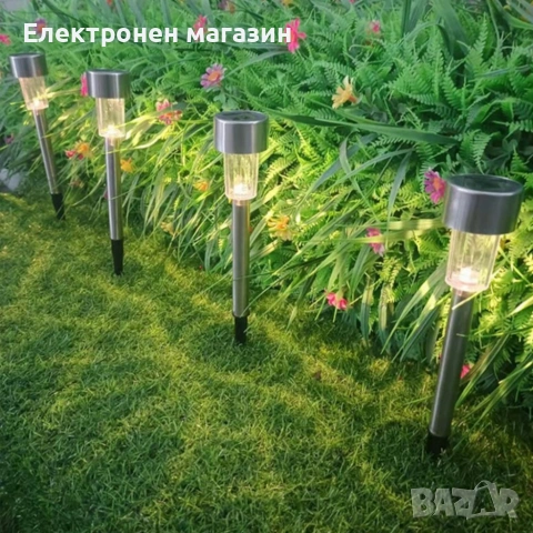 Комплект от 5 броя Led соларни лампи - автоматично включване без разход за електроенергия, снимка 4 - Соларни лампи - 54053652