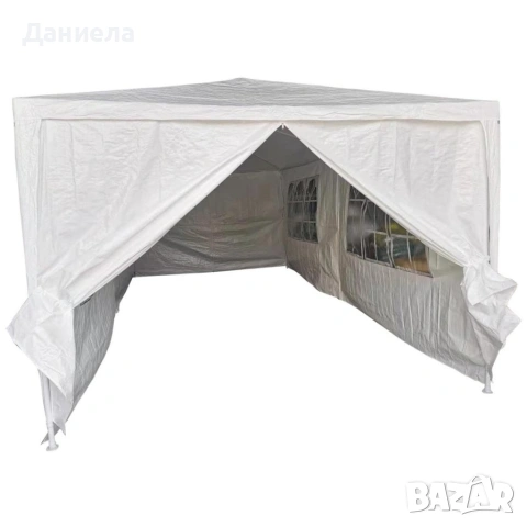 Градинска шатра 3x6 м водоустойчива - Парти палатка с 6 странични панела, прозорци и UV защита, снимка 6 - Градински мебели, декорация  - 54750349