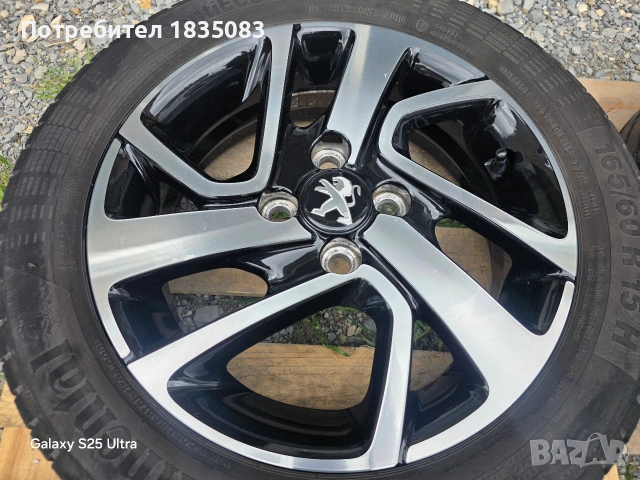 Лети джанти 15ки 4х100 Peugeot, Toyota + летни гуми 165/60/15 Continental, снимка 4 - Гуми и джанти - 54839582