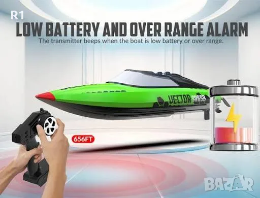 RC Vector SR65B  Brushless  Boat RTR Green + 60км, снимка 2 - Други - 55377656