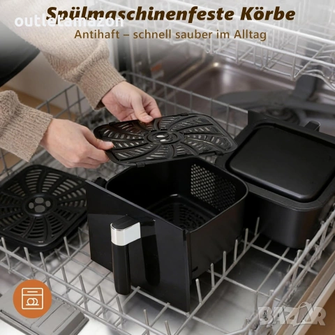 Фритюрник с горещ въздух Citybee 11L XXL, 2 камери, двузонов , снимка 6 - Фритюрници - 54477257