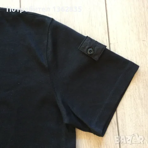 НОВА 100 % оригинална мъжка памучна черна тениска STONE ISLAND размер L от Италия, снимка 4 - Тениски - 55559883