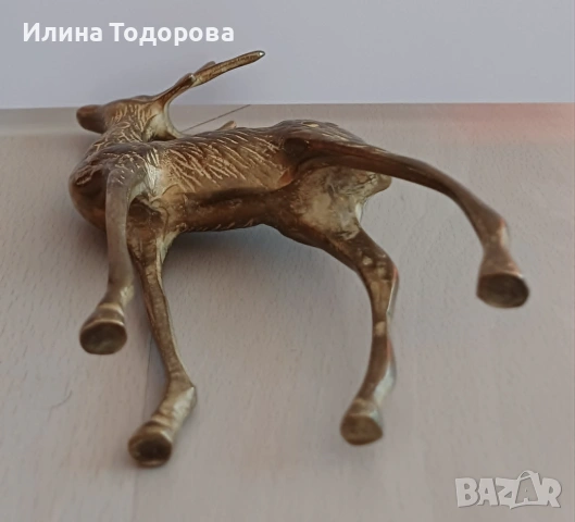 Винтидж масивен месингов елен, снимка 6 - Антикварни и старинни предмети - 54945854