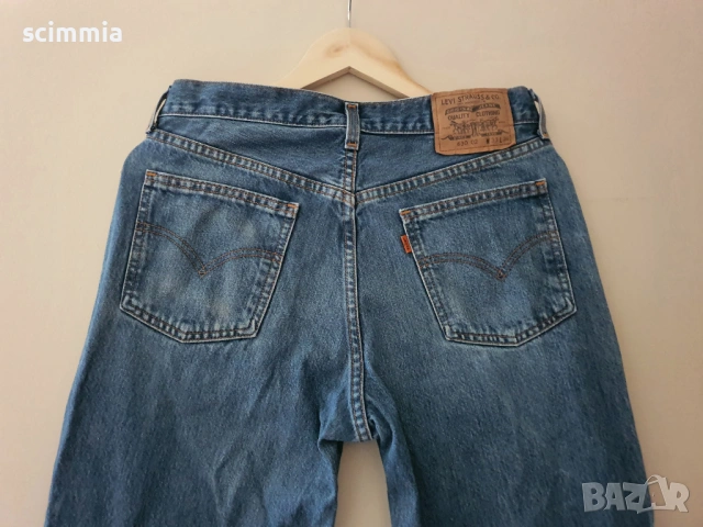 Мъжки дънки W33 L34 (размер M) Levi’s 630 Vintage оранжев етикет с прав крачол сини, снимка 6 - Дънки - 54661944