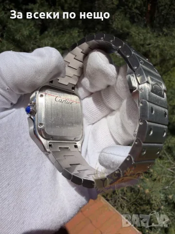 Cartier Santos Мъжки Часовник Бял Циферблат Код Chronolux46, снимка 5 - Мъжки - 55646454