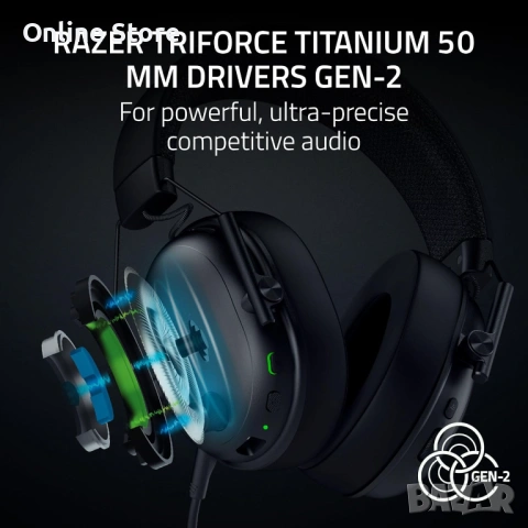 Razer BlackShark V3 безжични геймърски слушалки – TriForce 50 мм, THX Spatial Audio, FPS, снимка 12 - Слушалки за компютър - 54169962