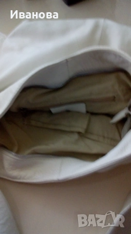 Голяма бяла чанта от естествена кожа, снимка 7 - Чанти - 54017354