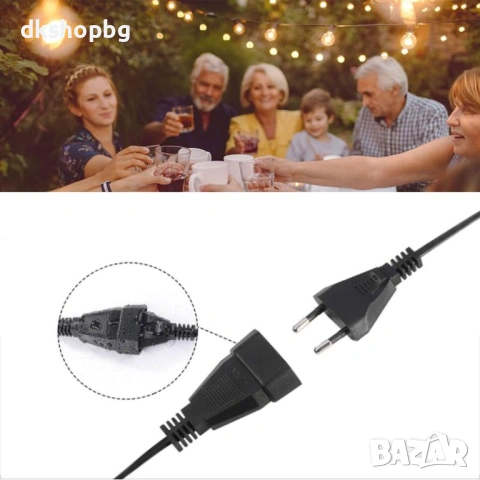 000004 LED светеща гирлянда  5м или 10м с крушки G40, снимка 4 - Външни лампи - 54414688