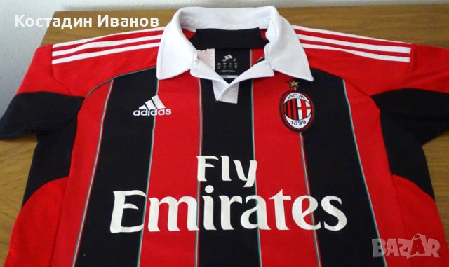 2012 AC Milan Adidas детска футболна тениска размер 176 Милан , снимка 2 - Тениски - 54739701