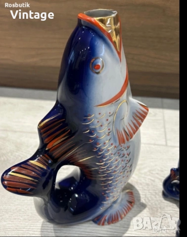 Винтидж съветски порцеланов сервиз Рибки , снимка 8 - Сервизи - 53977287