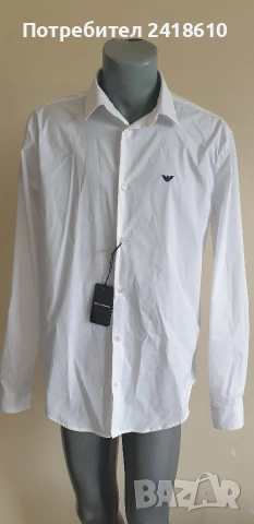 Emporio Armani Slim Fit Cotton Mens Size  XL НОВО! ОРИГИНАЛ! Мъжка Риза!