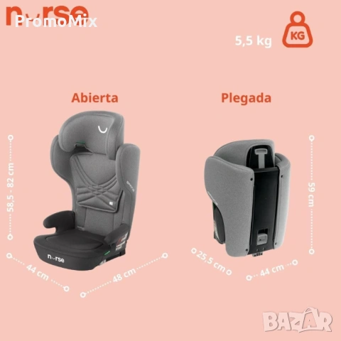 Детски стол за кола Nurse Spring isofix i-Size 4-12г Столче за кола, снимка 6 - Столчета за кола и колело - 54539212