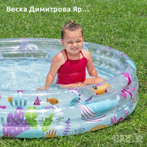Детски надуваем басейн 152 x 30 см – 3 въздушни пръстена, 282 л, за деца 2+, снимка 3 - Басейни и аксесоари - 54933687