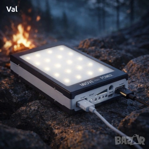 Соларна външна батерия, Power Bank 80000 mAch, външна батерия за GSM + 20 LED, снимка 2 - Външни батерии - 54785662