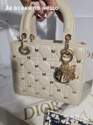 Lady Dior Butterfly Studs Дамска Чанта От Агнешка Кожа Код Brand Luxury Fashion21, снимка 3 - Чанти - 54960731