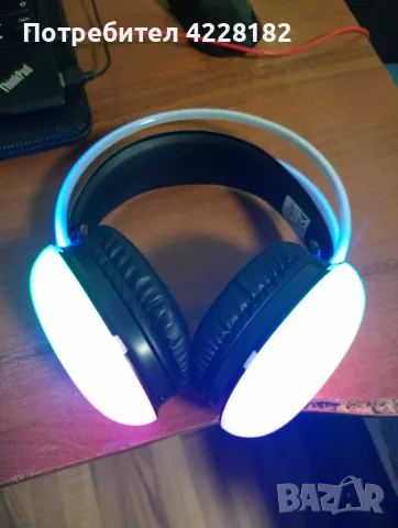 Геймърски без жични слушалки RGB светлини, снимка 7 - Слушалки и портативни колонки - 55408758
