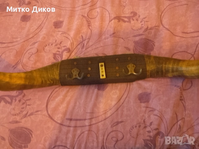 декоративна стенна закачалка, изработена от биволски рога 82см, снимка 6 - Декорация за дома - 54809667