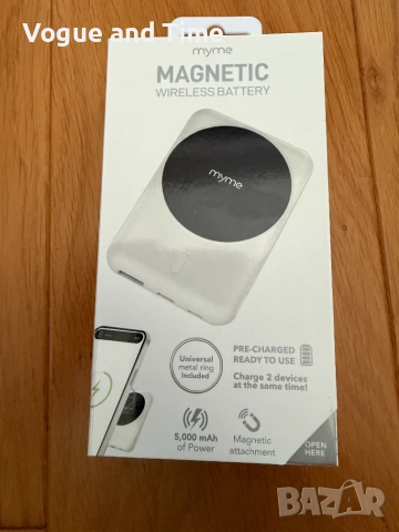 Безжична външна батерия MyMe Magnetic Wireless Power Bank 5000mAh, снимка 5 - Външни батерии - 55122771
