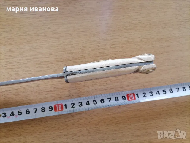 Стар работен нож 4 мм дебело острие, снимка 4 - Ножове - 55456993