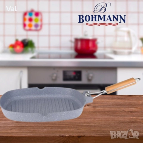 Тиган грил Bohmann, Mраморно покритие, снимка 3 - Съдове за готвене - 54980006
