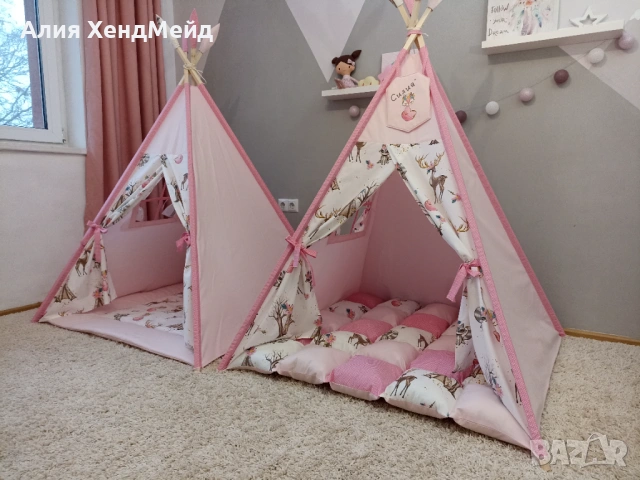 Детска палатка за игра Типи, снимка 9 - Бебешки легла и матраци - 54033513