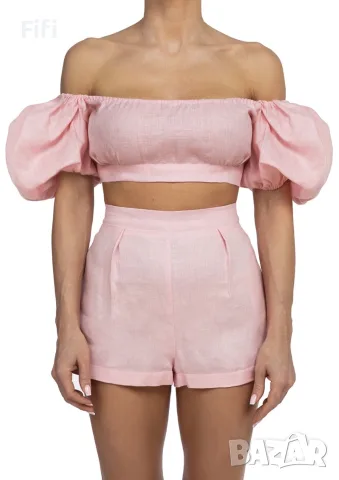 Дамски ленен сет SUSAN PINK от MY LUCINDA, снимка 2 - Комплекти - 55326933