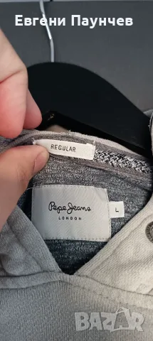 Pepe jeans London размер L суичър в сиво, снимка 6 - Суичъри - 55408226