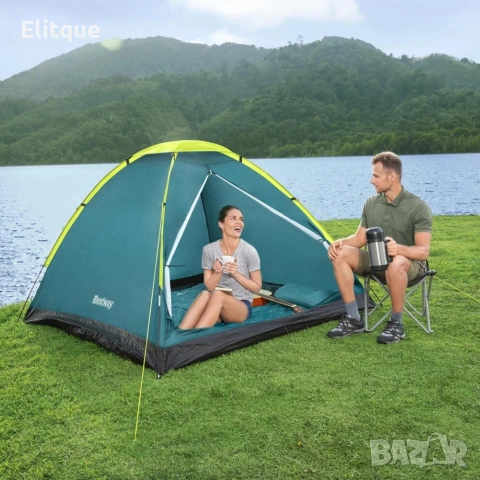 Двуместна лека къмпинг палатка с комарник и чанта за пренасяне, 205x145x100см, снимка 7 - Палатки - 54196027