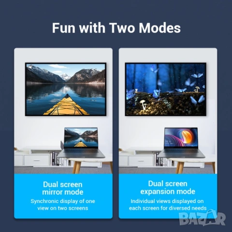 Vention HDMI адаптер 270° ъглов (M/F) – Right Angle, снимка 6 - Друга електроника - 54421630