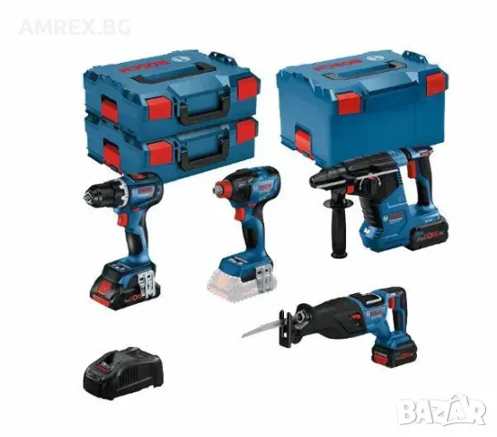 Комплект акумулаторни инструменти Bosch Professional 18V – 4 машини, 3 ProCORE батерии