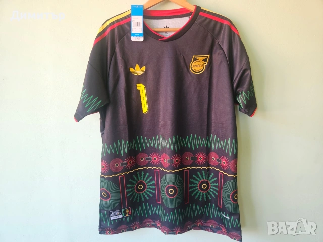 чисто ново jersey Adidas rasta Jamaica Bob Marley 2XL football is freedom