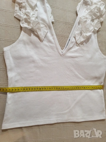 Разкошна бяла блуза на ZARA р-р 28, снимка 5 - Корсети, бюстиета, топове - 54381491