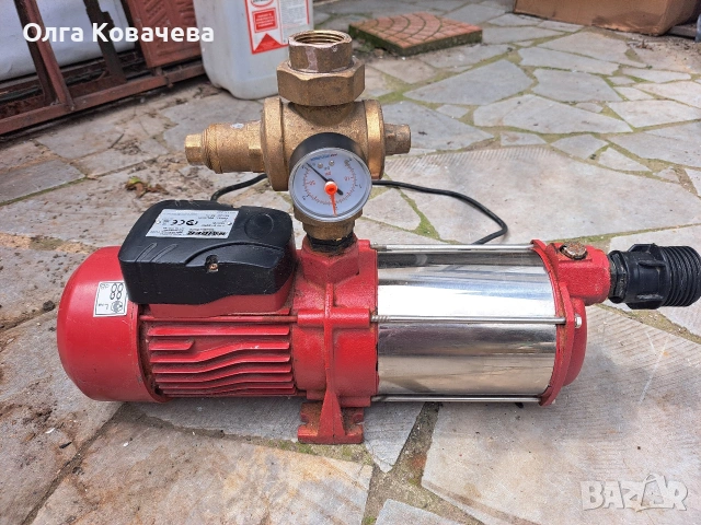 Помпа за вода Raider RD-MSWP86 (1000W, 58m напор) с монтиран манометър