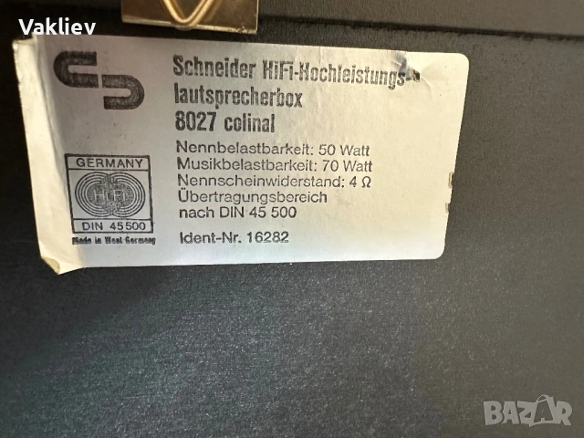 Schneider HiFi Concept 8027 LS Colinal — Пасивни колони (2 бр.) — Made in West Germany, снимка 11 - Тонколони - 54342040
