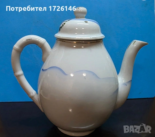 Японски порцеланов чайник в стил Kutani ware, снимка 3 - Други - 54046763