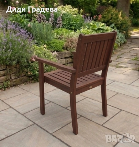 Градински комплект Tirora Muhler Meranti - 5 части, дърво, снимка 5 - Градински мебели, декорация  - 54119005