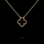 Van Cleef & Arpels VCA Gold Black Onyx Vintage Alhambra Clover Дамско Колие, снимка 8